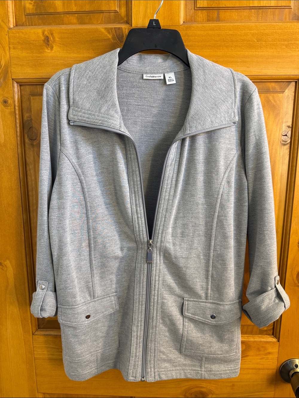 NWOT-croft & barrow Heather Gray Zip-Front Utility Jacket